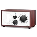 Vintage Wood AM FM Bluetooth Speaker Radio Plug in Wall, Elegant and Retro Design, Old Fashion Radio Bluetooth Speaker with Aux in, Headphone Jack