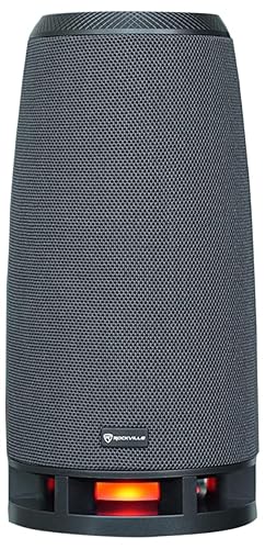Rockville RockShip 50W Portable Bluetooth Speaker, LED Lights, FM Radio, USB/AUX/SD, IPX4 Water-Resistant, 3600mAh Battery, for Outdoor Parties