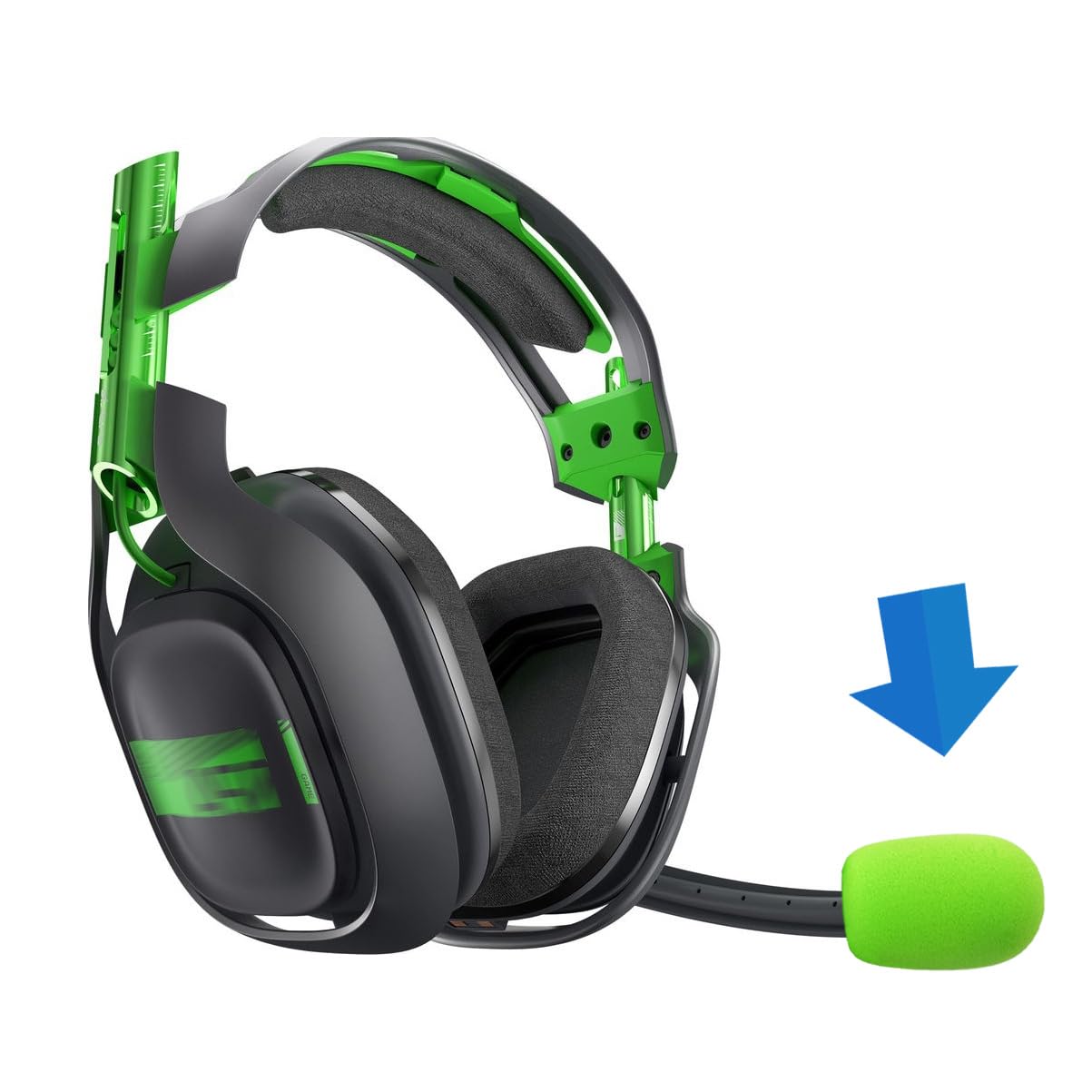 LEFXMOPHY A40 Pop Filter Replacement for Astro A20 A30 A40 A50 A40TR Gaming Headset Microphone Foam Windscreen Green Mic Cover, 3-Pack
