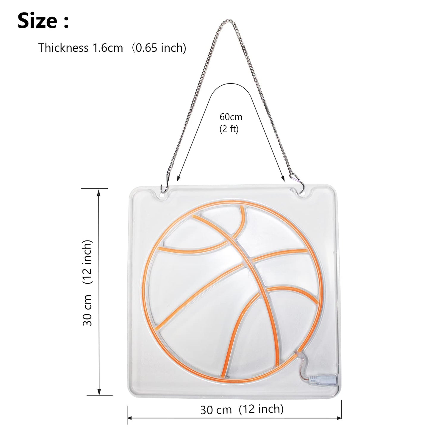 S SPLENDID SOUND Basketball Neon Sign, 11.8 Inch Basketball Led Light Room Decor Aesthetic, Sports Neon Lights for Bedroom Decoration, Room Decor