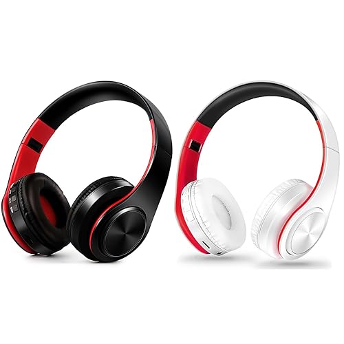 JYSiptkird Bluetooth Over The Ear Headphone Stereo Sound Computer PC Headset for Gaming Meeting Chat with Mic/Soft Earmuffs/Foldable/TF 3.5mm Jack…