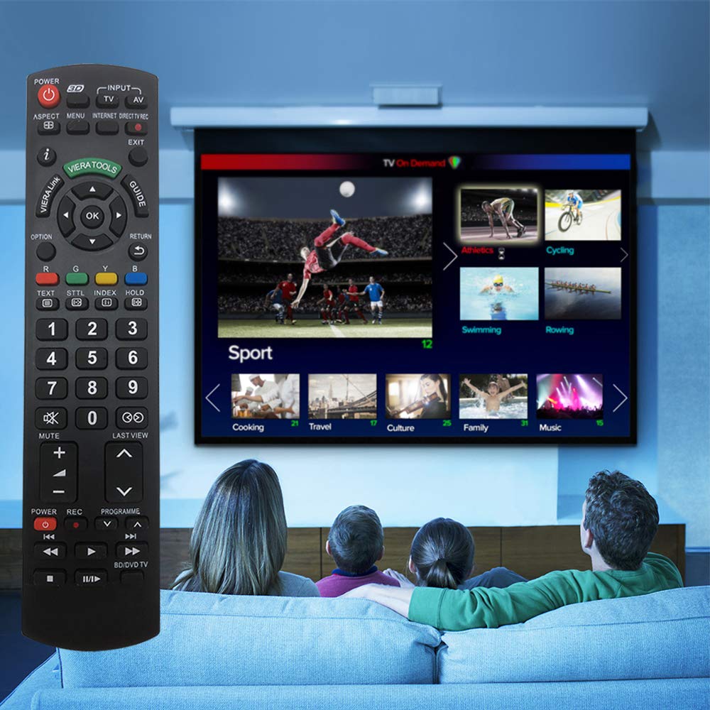 Universal Remote Control for Panasonic TV Remote Control Works for All Panasonic Plasma Viera HDTV 3D LCD LED TV/DVD Player/AV Receiver - No Program