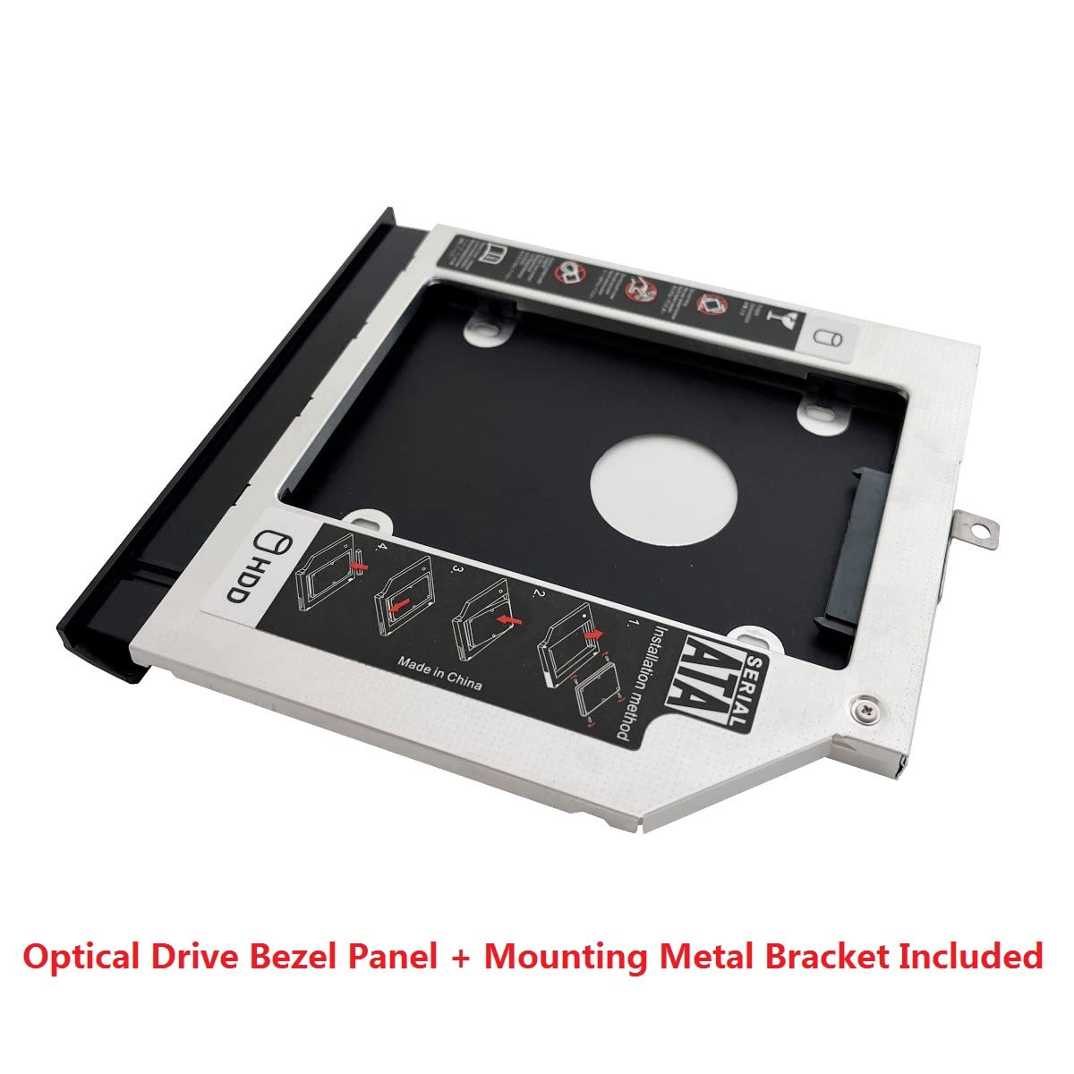 2nd HDD SSD Hard Drive Optical Caddy Tray for Lenovo Ideapad 510-14ISK 310-14ISK xiaoxin 310 310-15IKB ISK 510-15ISK with Bezel Front Panel