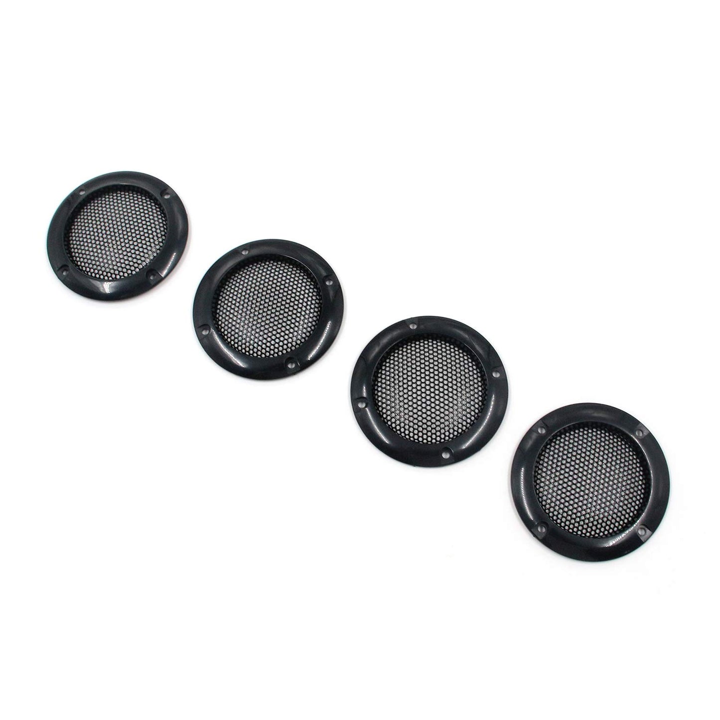 Mcredy 2 Inch Speaker Cover with Metal Mesh, Black ABS Plastic 4 Pcs