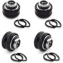 SDTC Tech 4-Pack G1/4" to 12mm x 16mm (IDxOD) Rigid Tubing Compression Fitting for PC Water Cooling System Metal & PETG Tube