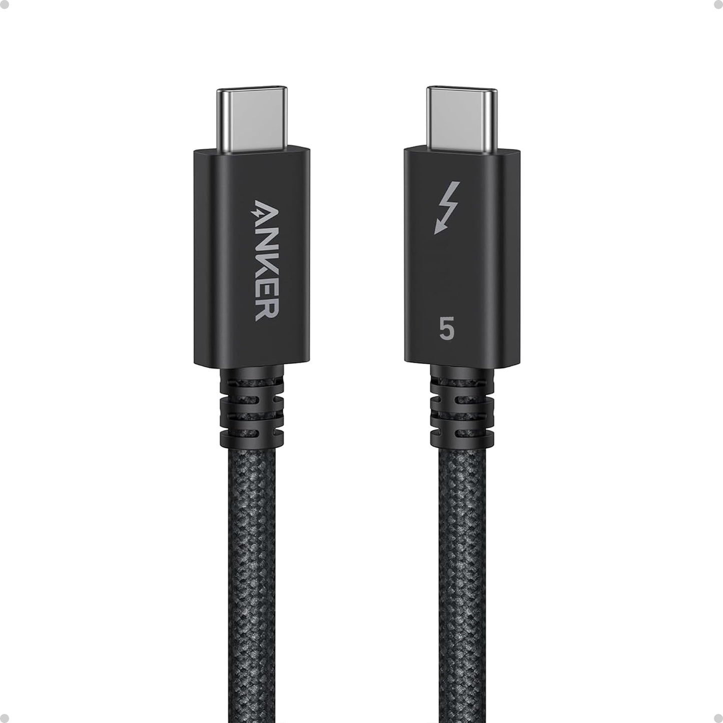 Anker Prime Thunderbolt 5 Cable, 1.7 FT USB C to USB C Cable, 240W Charging, 80Gbps Data Transfer, Up to 120Gbps Bandwidth, 8K/4K Displays, for iPhone