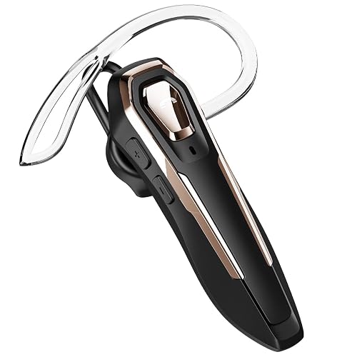 BEVCEFCC Bluetooth Headset, 36H Talk Time Single Ear Earpiece with Crystal Clear HD Voice, Dual Mic ENC Noise Canceling, Ergonomic Comfort Fit