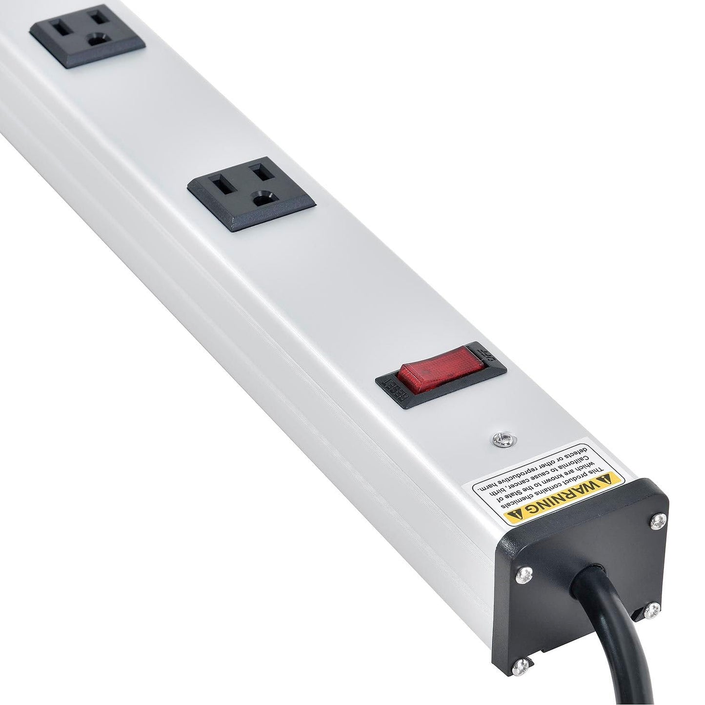 Global Industrial 48" 10 Outlet Aluminum Power Strip with 6-ft Cord ETL/cETL