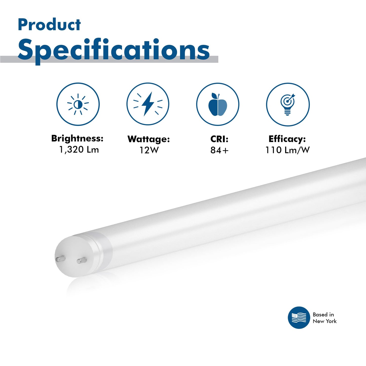 BLKKAP 30 in. T8 G13 LED, F21T8, FO21, Type A, 5000K, Frosted