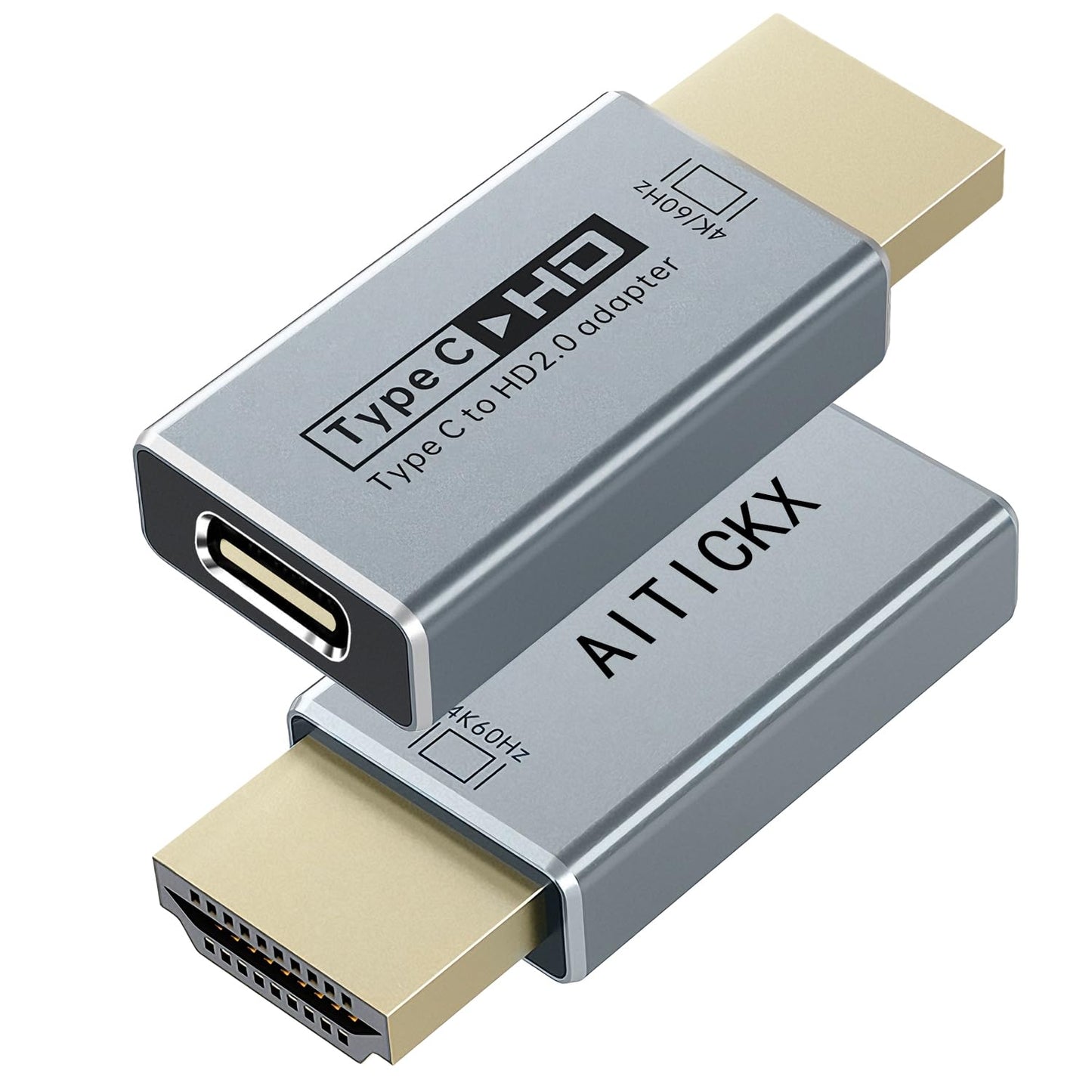 USB-C Female to HDMI Male Adapter 4K 60Hz, Uni-Directional Video Converter for Thunderbolt 3/4/5, Compatible with MacBook Pro/Air, iPhone 17, iPad