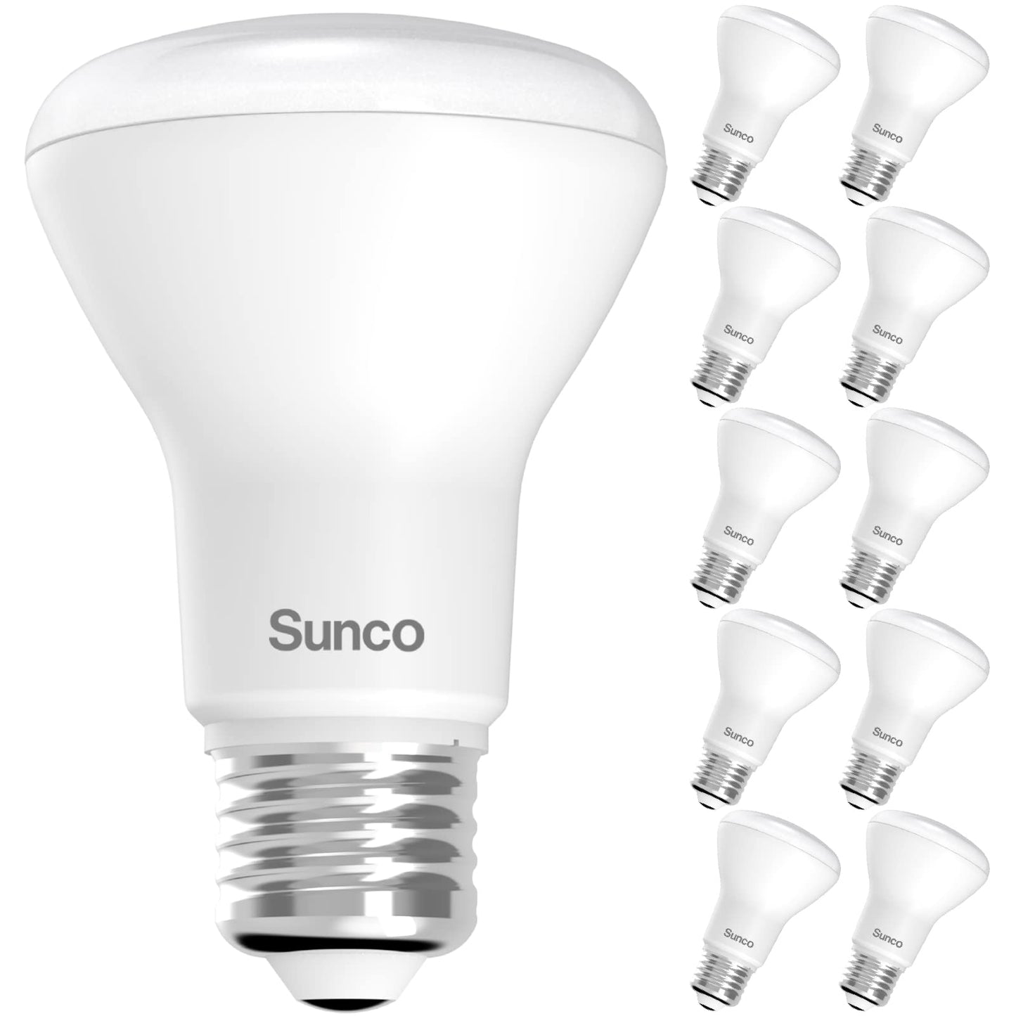 Sunco 10 Pack BR20 LED Bulb Flood Light, E26, 7W=50W, 2700K Soft White