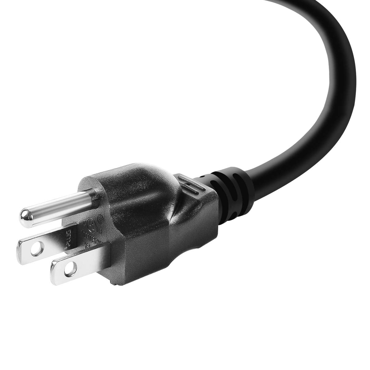 10ft 18 Gauge 3 Prong Heavy Duty Replacement Power Supply Cord Cable 110V 115V 120V Pigtail for Universal AC Appliance, NEMA 5-15P Plug US SJT 18AWG