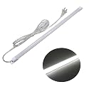 STBTECH 110V LED Under Cabinet Lighting,17inch LED Strip Light Bar with 6ft Power Cord,Magnetic Installation,Super Slim Counter Light,Reading Desk