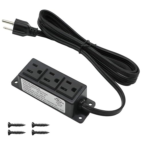 Surface Mounted Power Strip 3 AC Grounded Outlets Mountable Power Strip Socket Adapt to Deak Conference Table Wall Hotel Improvement (3AC)