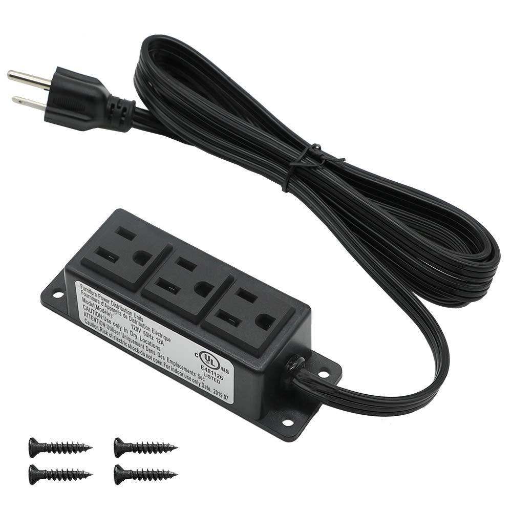 Surface Mounted Power Strip 3 AC Grounded Outlets Mountable Power Strip Socket Adapt to Deak Conference Table Wall Hotel Improvement (3AC)