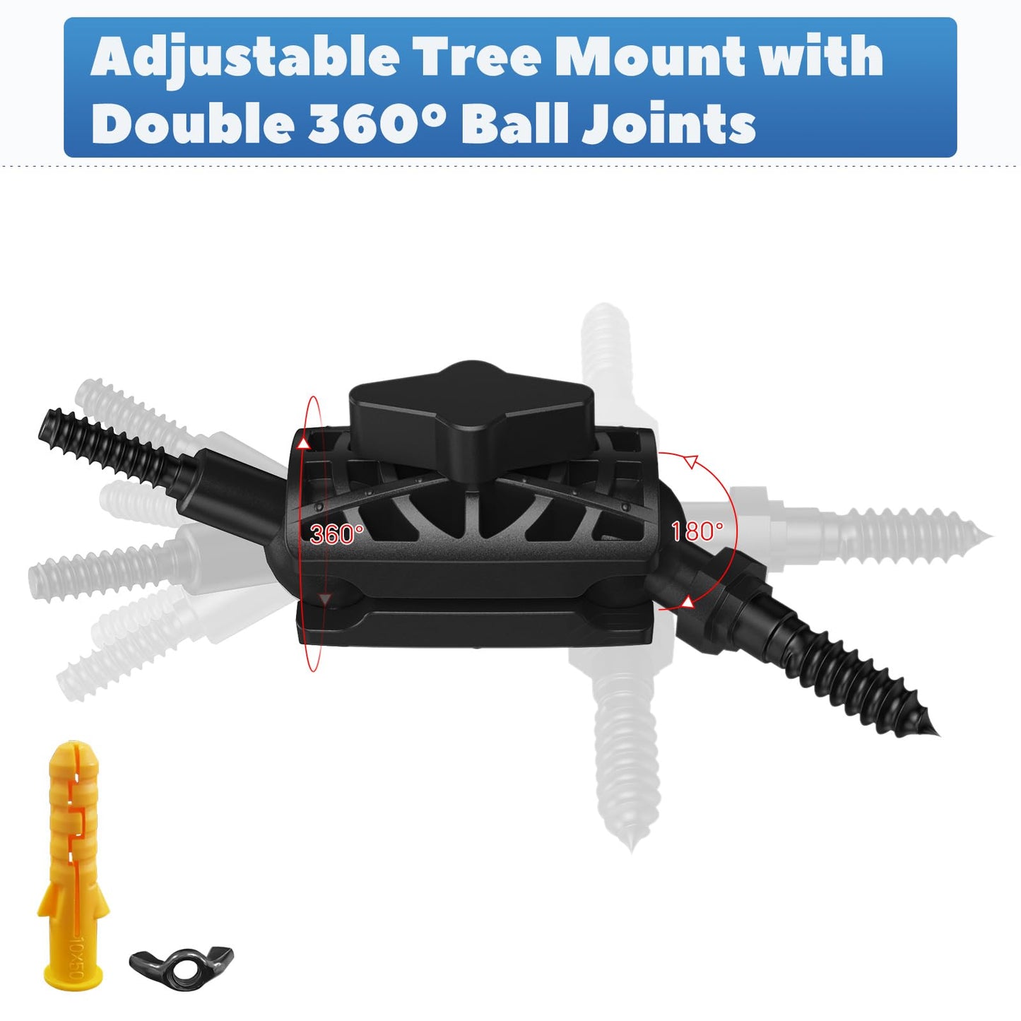 ORIPIK Adjustable Trail Camera Tree Mount: Game Camera Outdoor Mounting Bracket Holder with Double 360° Swivel Tilt Ball Joints, 2 Packs