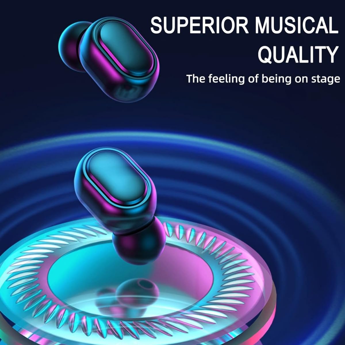 Wireless Earbuds, Bluetooth 5.3 Headphones HiFi Deep Bass with Mic ,120H Playtime LED Display ,IPX7 Waterproof Button Control True Wireless…