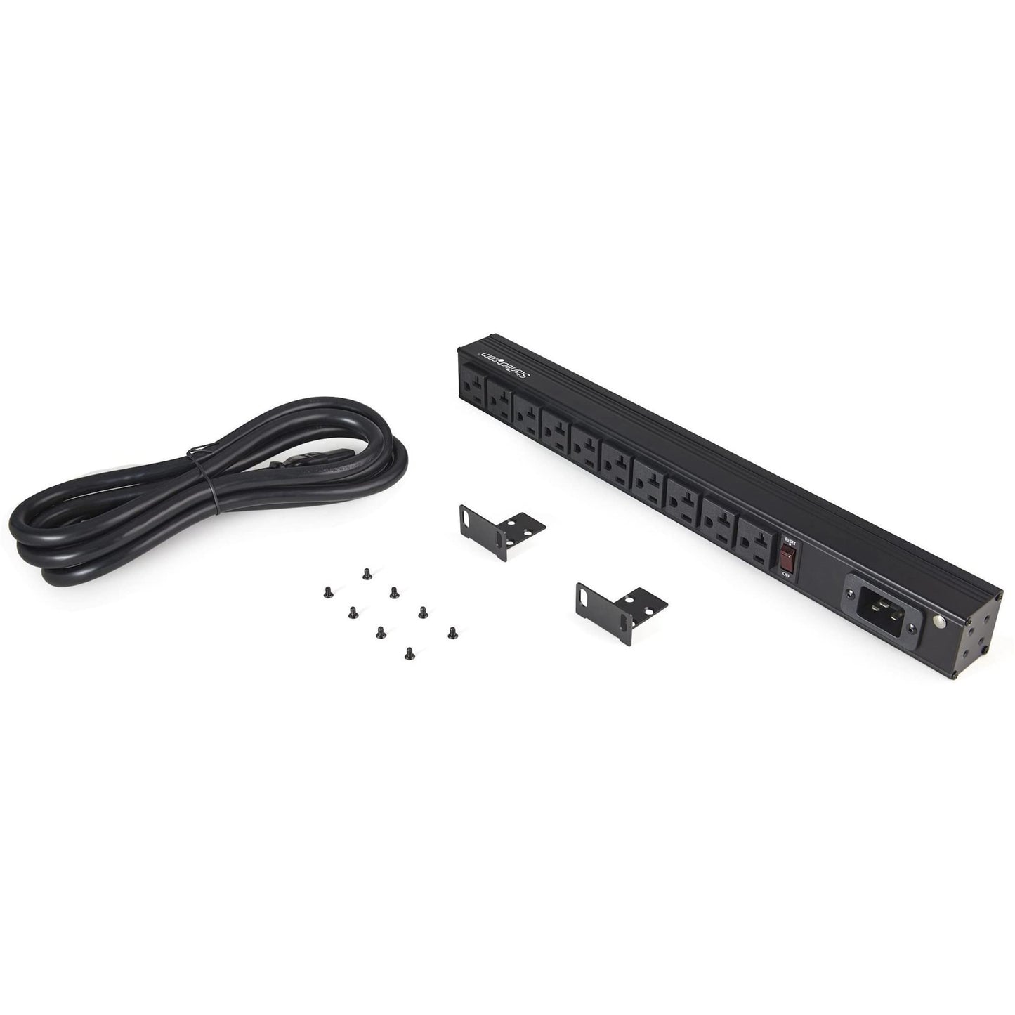StarTech.com 10 Outlet Rack Mount Power Strip 125V/16 Amp - 1U Horizontal 19" Rackmount PDU - NEMA 5-20P Input - 10x NEMA 5-15/20R Outlets - Rack
