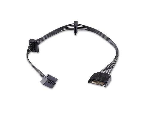 ELFJMZP SATA 15PIN Male to 3 SATA 15 Pin Female Power Splitter 1 to 3 Serial ATA Powered Expansion Cable for PC/NAS/Server SSD/HDD, DVD/CD-ROM - 16.5