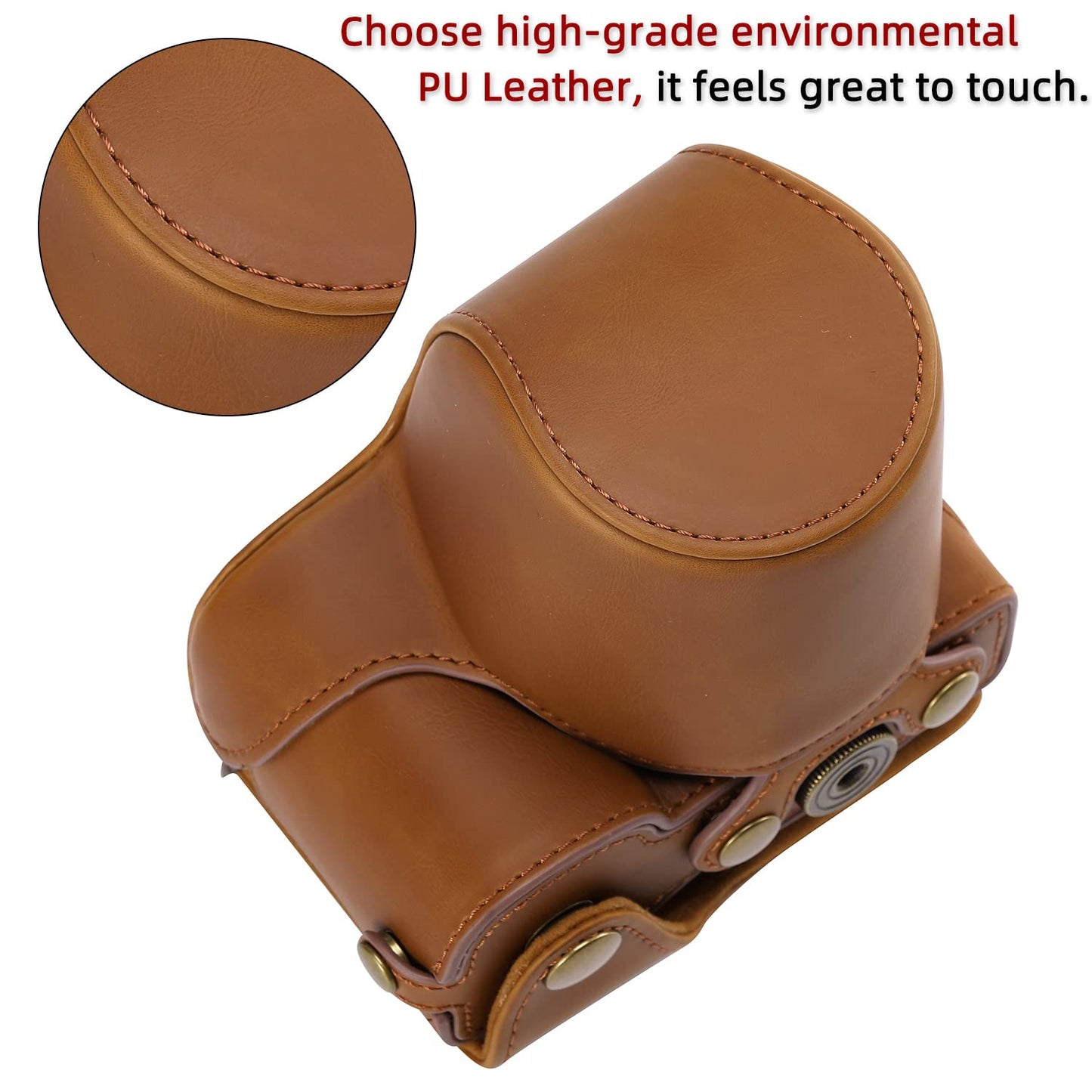 Hargedis XEVN for Sony ZV-E10 case,for Sony ZV-E10 case,Premium PU Full Body Leather Camera Case Bag for Sony Alpha ZV-E10 Fit 16-50mm Lens