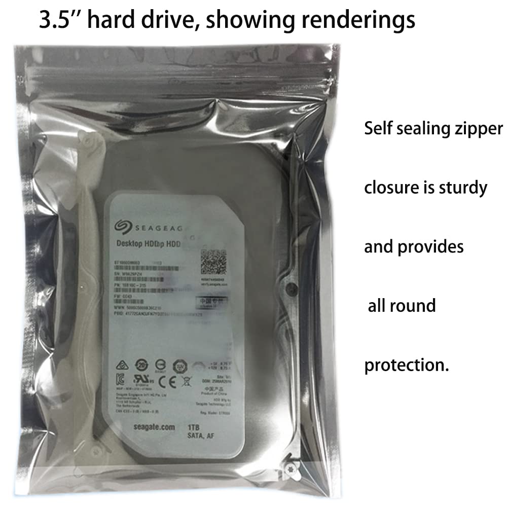 Mantianstar 50pcs 5.9x7.8in/15x20cm Anti Static Bags, Premium Resealable Antistatic Bags for Various Precision Parts, Electronic Equipment, HDD, SSD