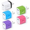 Charging Block,Charger Box,5Pack Travel Single Port USB Wall Charger Brick Cubes for iPhone 17/16/15/14/13/12/X/8 Plus/7/6S/Samsung Galaxy S25 S24 S23