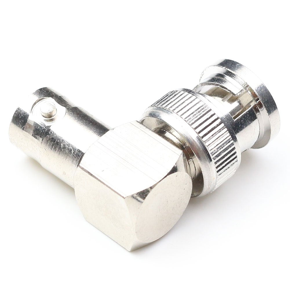 ANHAN BNC Male to Female Right Angle Connectors, Coax Cable Adapters, 90 Degree RF Coaxial Connector for CCTV (2 Packs)