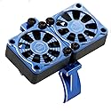 Powerhobby 1/10 Car/Truck Aluminum Heatsink 30mm Twin Turbo Cooling Fans with Motor Mount (Blue)