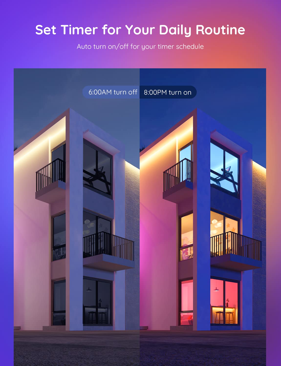Govee A19 LED Light Bulb, WiFi Bluetooth Smart Light Bulbs, Multi-Color & Warm to Cool White Lighting, 800LM, 2700K-6500K, E26 Base for Bedroom Living