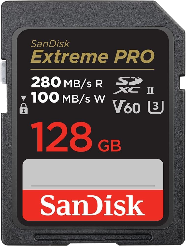 SanDisk SDXC Memory Card 128GB UHS-II Extreme Pro V60 for Photo and Video (SDSDXEP-128G-GN4IN) Bundle with 1 Everything But Stromboli Micro & SD Card