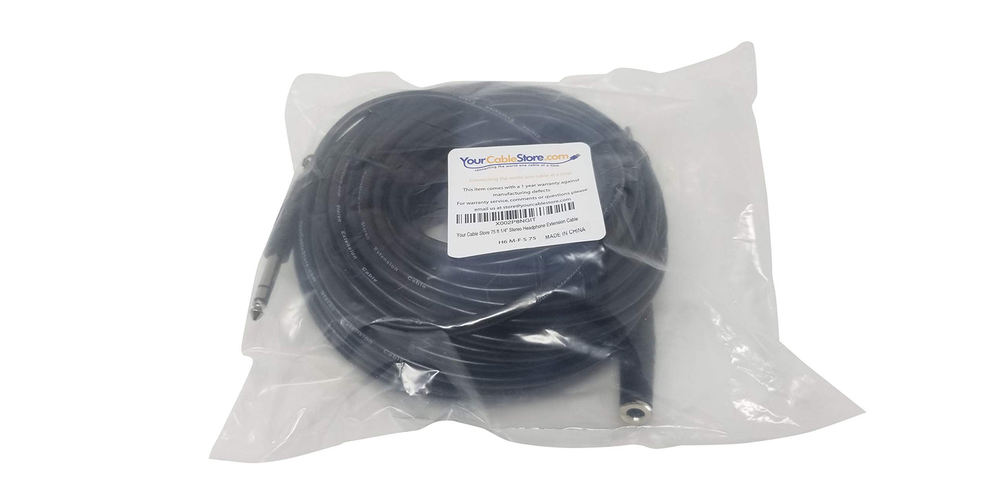 Your Cable Store 75 ft 1/4" (6.3mm) Stereo Headphone Extension Cable