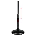 Gator Frameworks Desktop Microphone Stand with Round Weighted Base & Adjustable Height (GFW-MIC-0501)