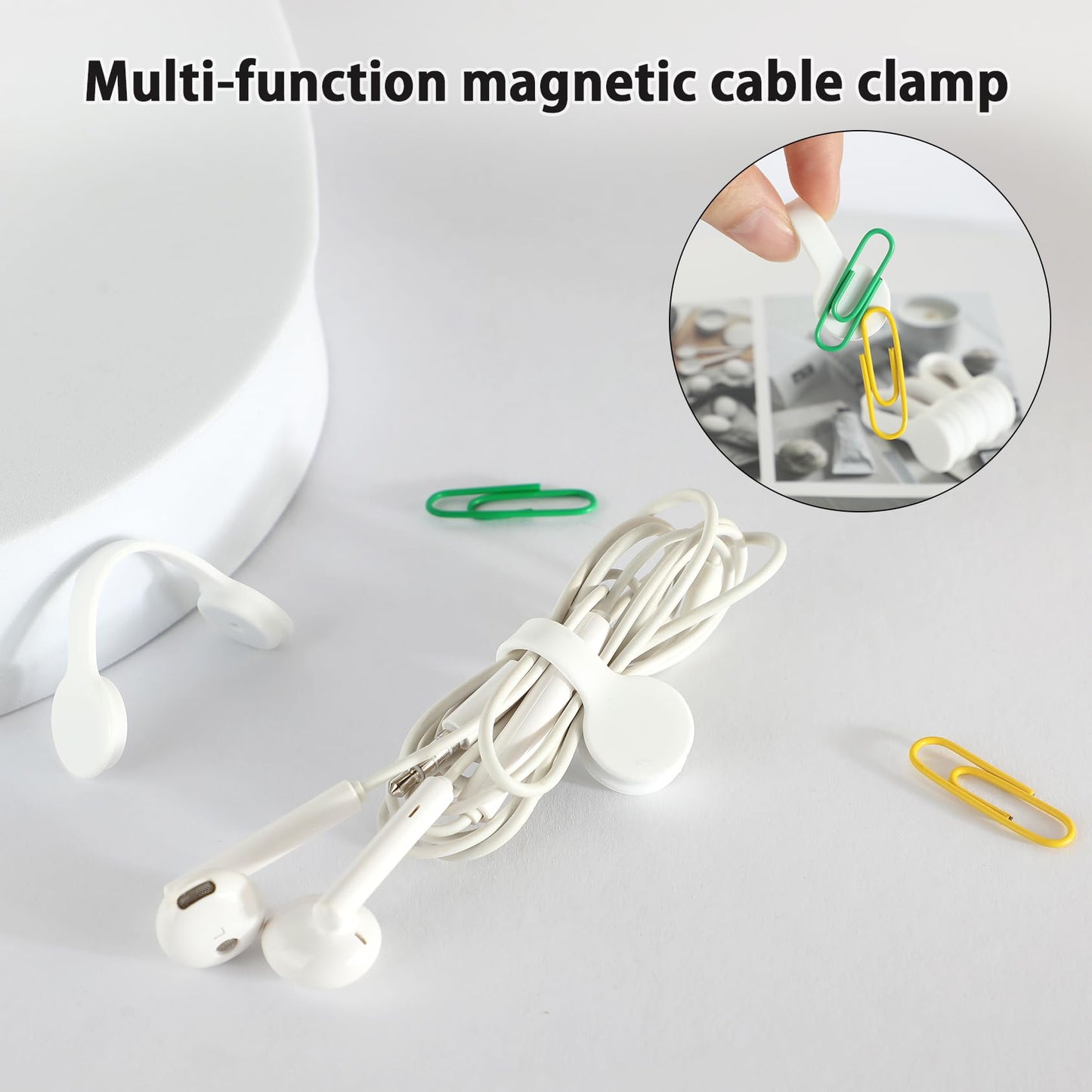 Xuuza Silicone Magnetic Cable Ties, Reusable Cord Ties Twist Ties Wire Management For USB Charging Wires, Light Duty Cables Organizer, Fridge Magnets
