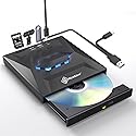 MICROFUTURE Slim Portable DVD Burner, USB 3.0/Type-C Dual Interface, Plug & Play for Laptop/Mac/PC - SD/TF Card Reader, Anti-Vibration & High-Speed