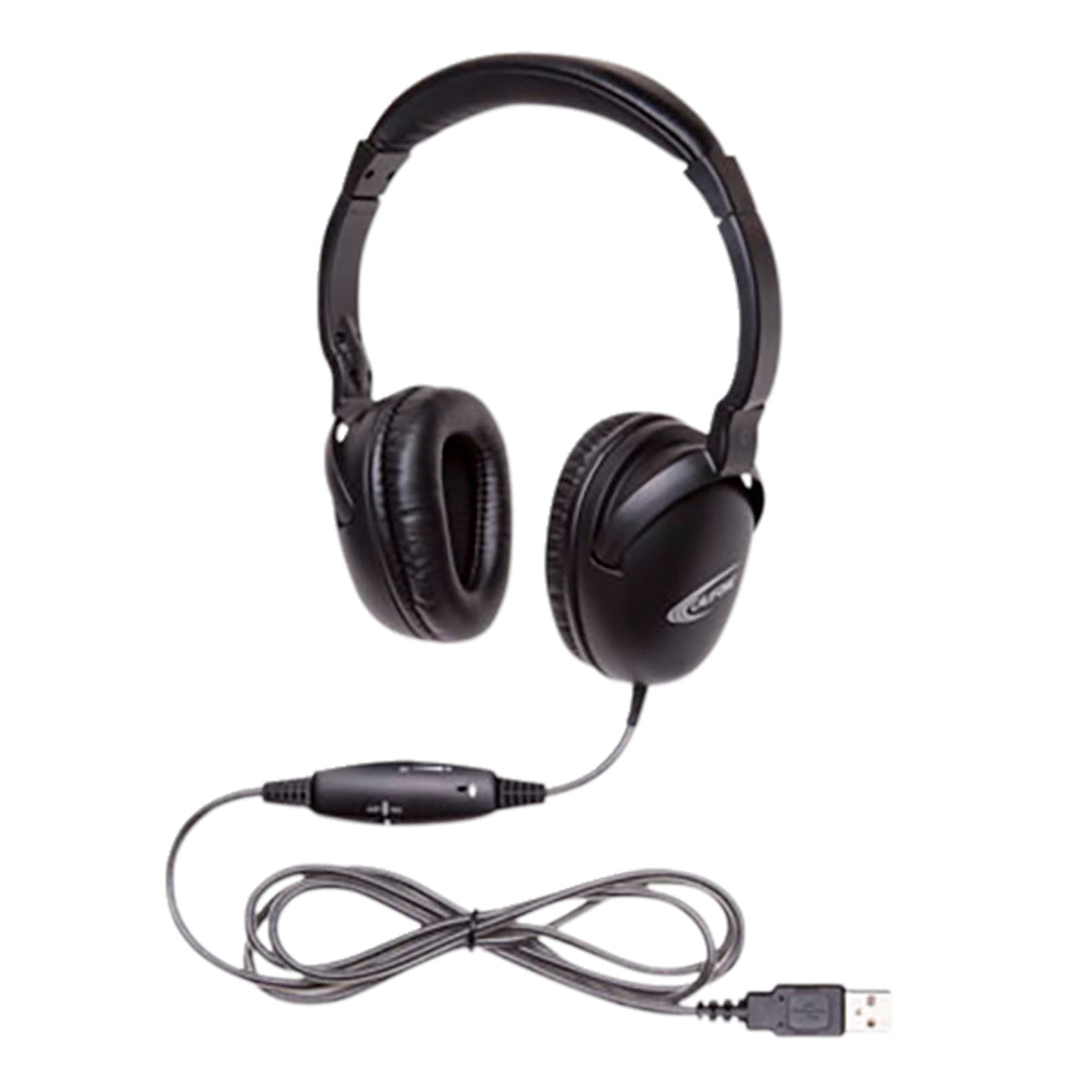 Califone NeoTech Plus 10171MUSB Premium, Over-Ear Stereo Headset with Inline Microphone, USB Plug, Black