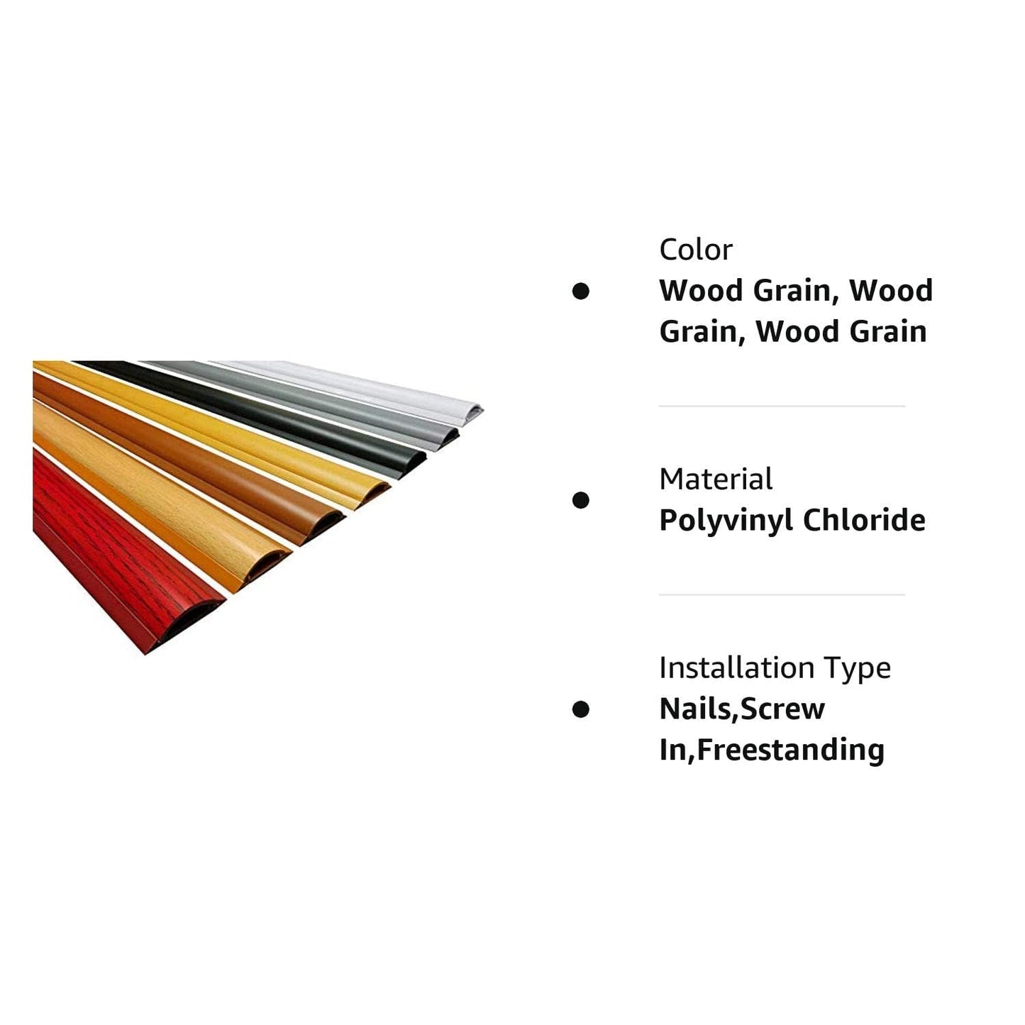 Electriduct Cable Shield Floor Cord Cover CSX-2 PVC Wire Protector 58 Inch - Wood Grain (Pack of 2)