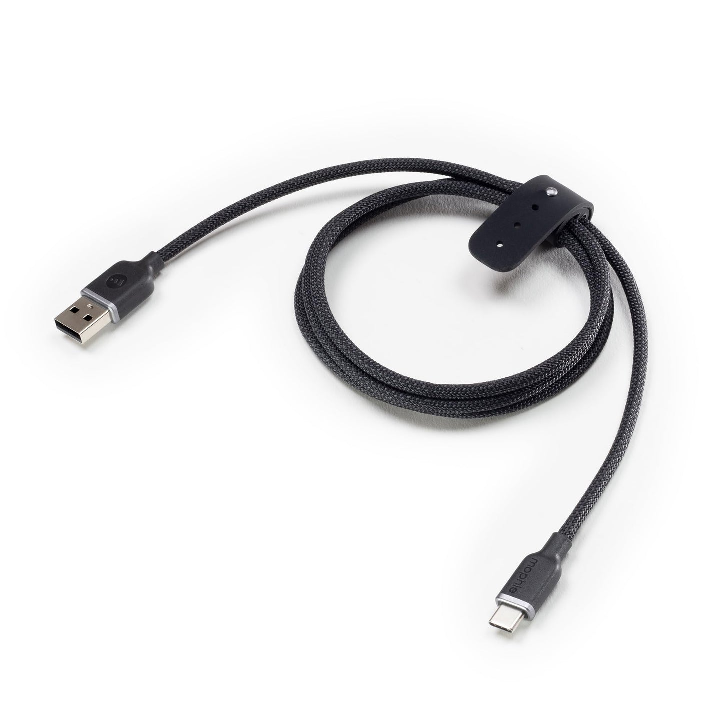Mophie Charge Stream USB-A to USB-C Cable 3ft - Ultra-Durable Braided Design, Flexible Silicone, Fast Charging up to 15W, Travel Strap Included