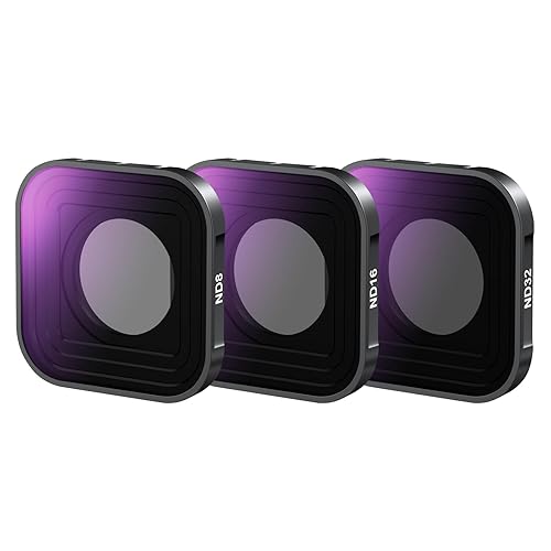 NEEWER ND Filter Set Compatible with GoPro Hero 13 12 11 10 9 (3 Pack), ND8 + ND16 + ND32 Screw On Multicoated HD Optical Glass Neutral Density Action
