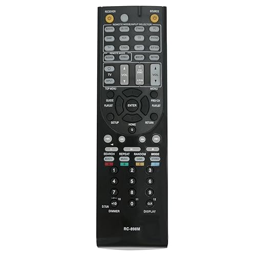 RC-898M Replacement Remote Control for Onkyo AV Receiver Home Theater System in Living Rooms or Rooms, No Programming or Pairing Needed, Replace