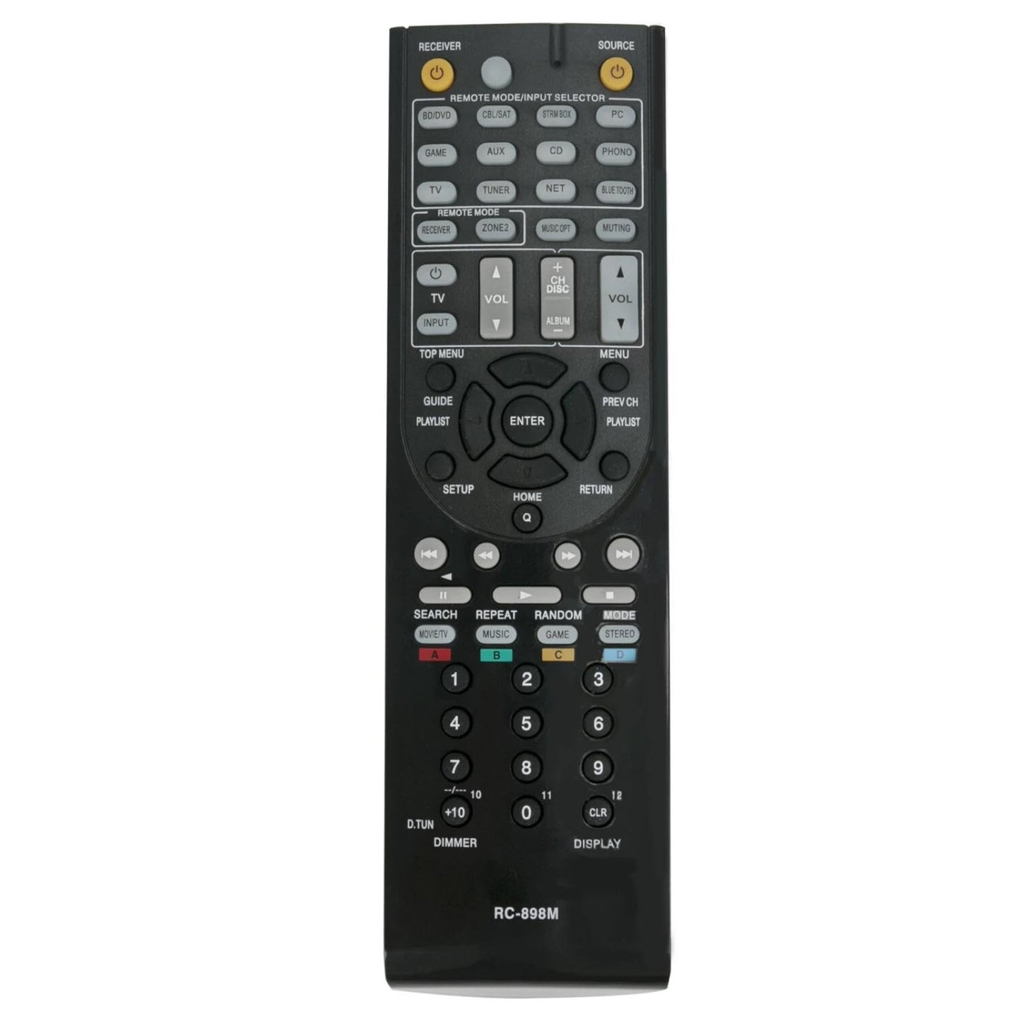 RC-898M Replacement Remote Control for Onkyo AV Receiver Home Theater System in Living Rooms or Rooms, No Programming or Pairing Needed, Replace