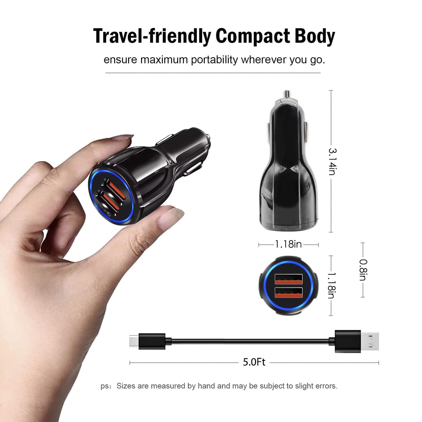 Fast Car Charger USB C Charging Cable Cord for Moto G Pure, Stylus 5G, Power, Play, One 5G Ace, G60S, G200, G9, G8, G7, Ultra Z4, G60, G22, G72, Edge