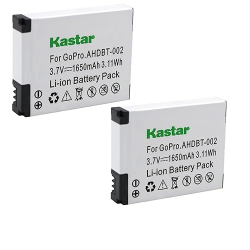 Kastar AHDBT-002 Battery (2-Pack) Replacement for GoPro AHDBT-001, AHDBT-002 Work with GoPro HD HERO1, HERO2, GoPro Original HD Hero Cameras