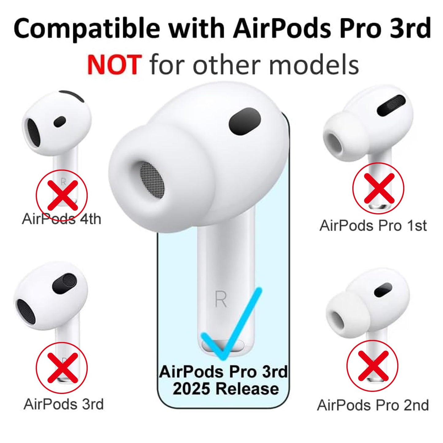 Silicone Shockproof Cover Case for Airpods Pro 3 Generation (2025) - (Glow in Dark Blue)