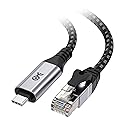 Cable Matters Plug & Play Braided USB C to Ethernet Cable - 10ft, Gigabit Ethernet to USB C Cable, Thunderbolt 4/5 Compatible, Ideal for MacBook, iPad