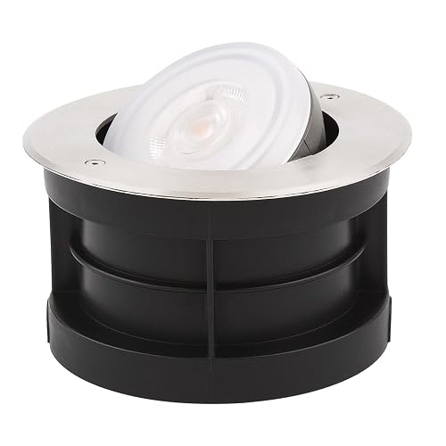 SAMVOL Angle-Adjustable Inground Light for Gardens-Outdoor LED Well Lights,Landscape Pathway In-Ground Lighting Fixtures,Buried lamp,Low Voltage,IP65