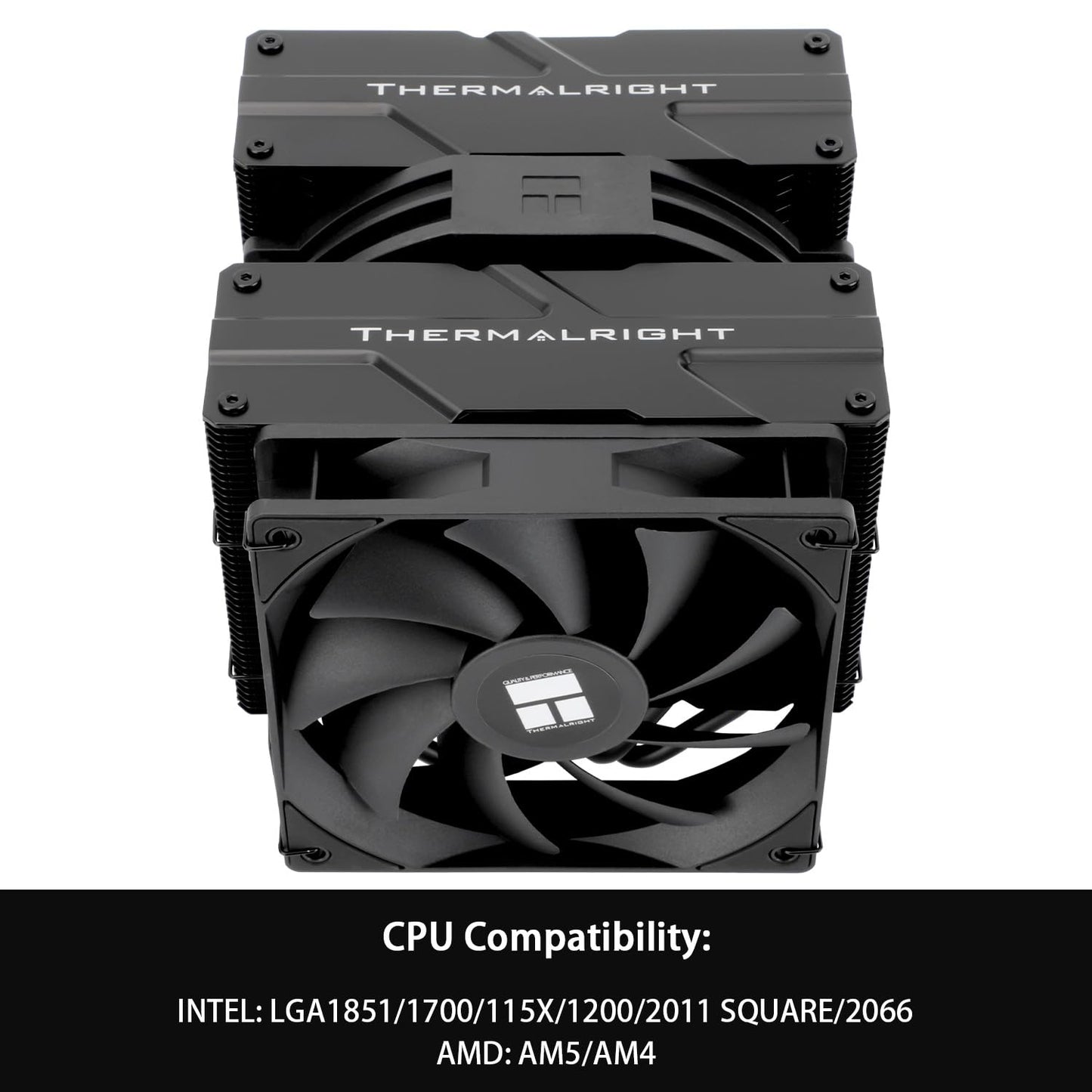Thermalright Peerless Assassin 140 Black CPU Air Cooler, 6 Heat Pipes Heatsink Dual Towers Cooler, Dual PWM Fans with 1500RPM Speed, Desktop CPU