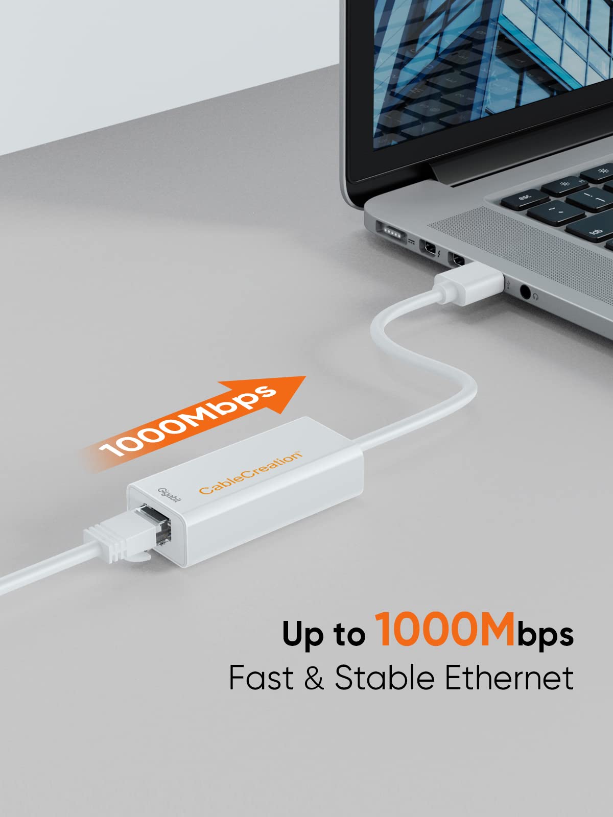 CableCreation USB 3.0 to Ethernet Adapter, USB to RJ45 Network Adapter Support 10/100/1000 Mbps Gigabit Compatible with Nintendo Switch, MacBook