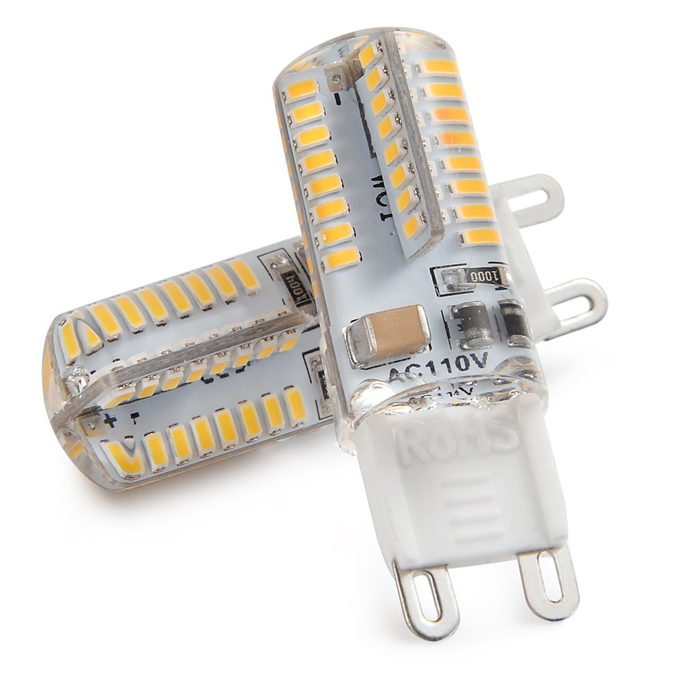LEDGLE G9 LED Light Bulbs 3W, 30W Halogen Equivalent, 3000K 250LM 64LEDS Warm White Light, Non-dimmable, Flicker Wide Beam Angle Light G9 Base