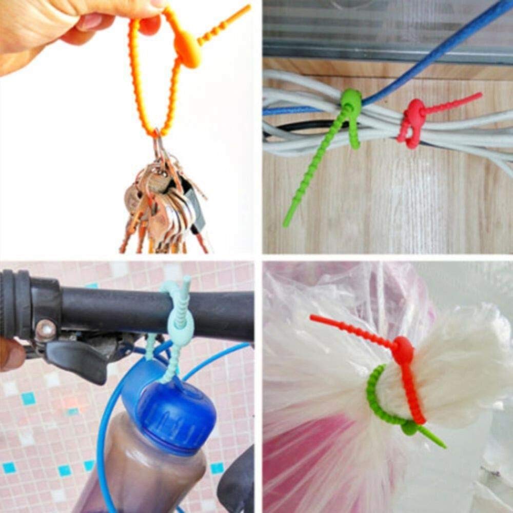 Teeo - Silicone Cable Ties - Cord Organizer - Twist Ties for Cords - Wire Ties - Reusable Organizer Cord Management, Electronics Wire Strips Rubber