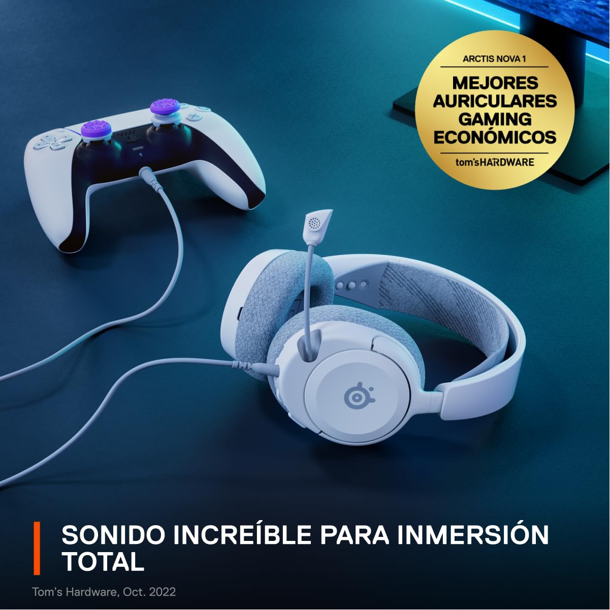 SteelSeries Arctis Nova 1P Multi-System Gaming Headset - Hi-Fi Drivers - 360° Spatial Audio - Comfort Design - Durable - Lightweight